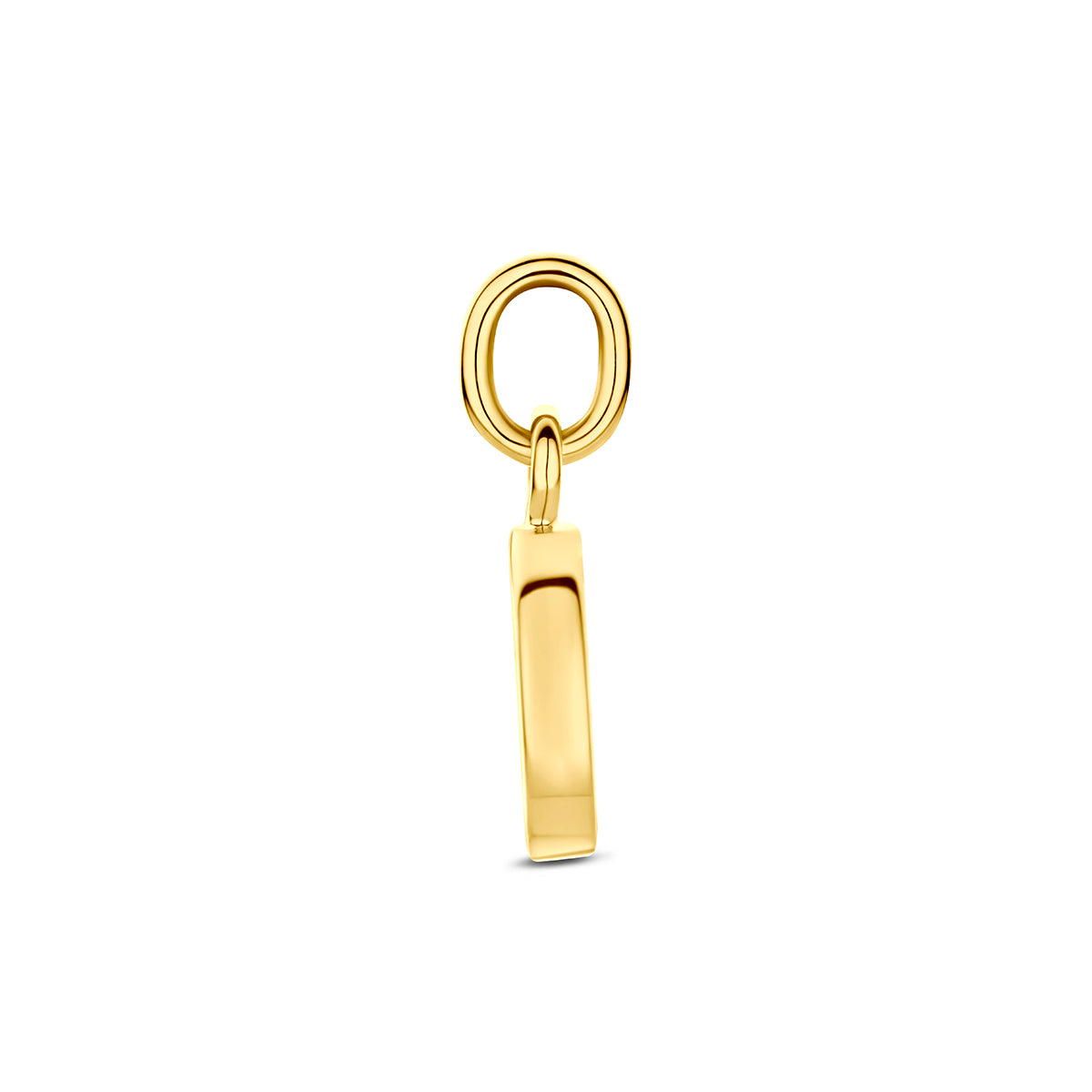 Hanger letter D zirkonia 10,5 mm 14K geelgoud #Letter_D