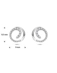 Zilveren gerhodineerde oorknoppen zirkonia 9,5 mm - 1341830