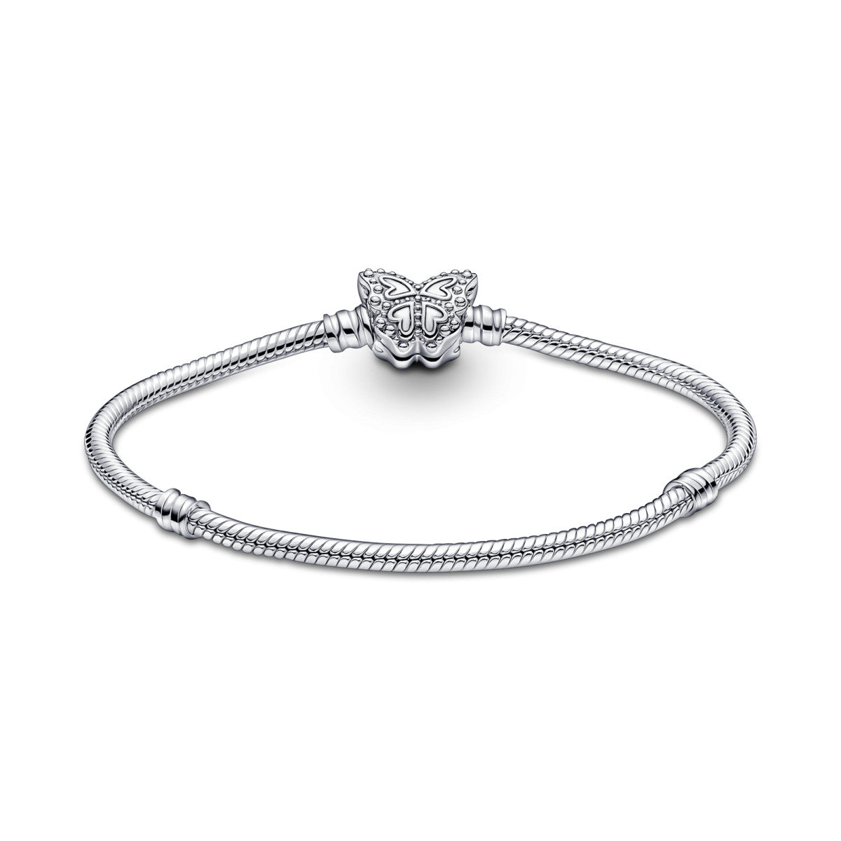 Pandora Moments Snake Chain Armband met Vlindersluiting zilver 590782C01