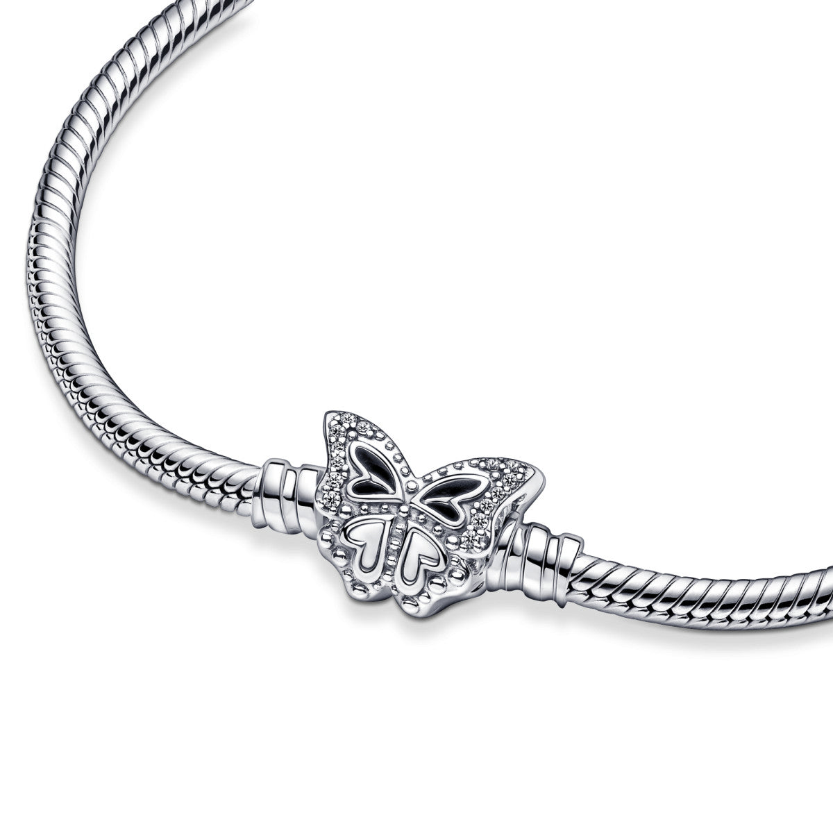 Pandora Moments Snake Chain Armband met Vlindersluiting zilver 590782C01