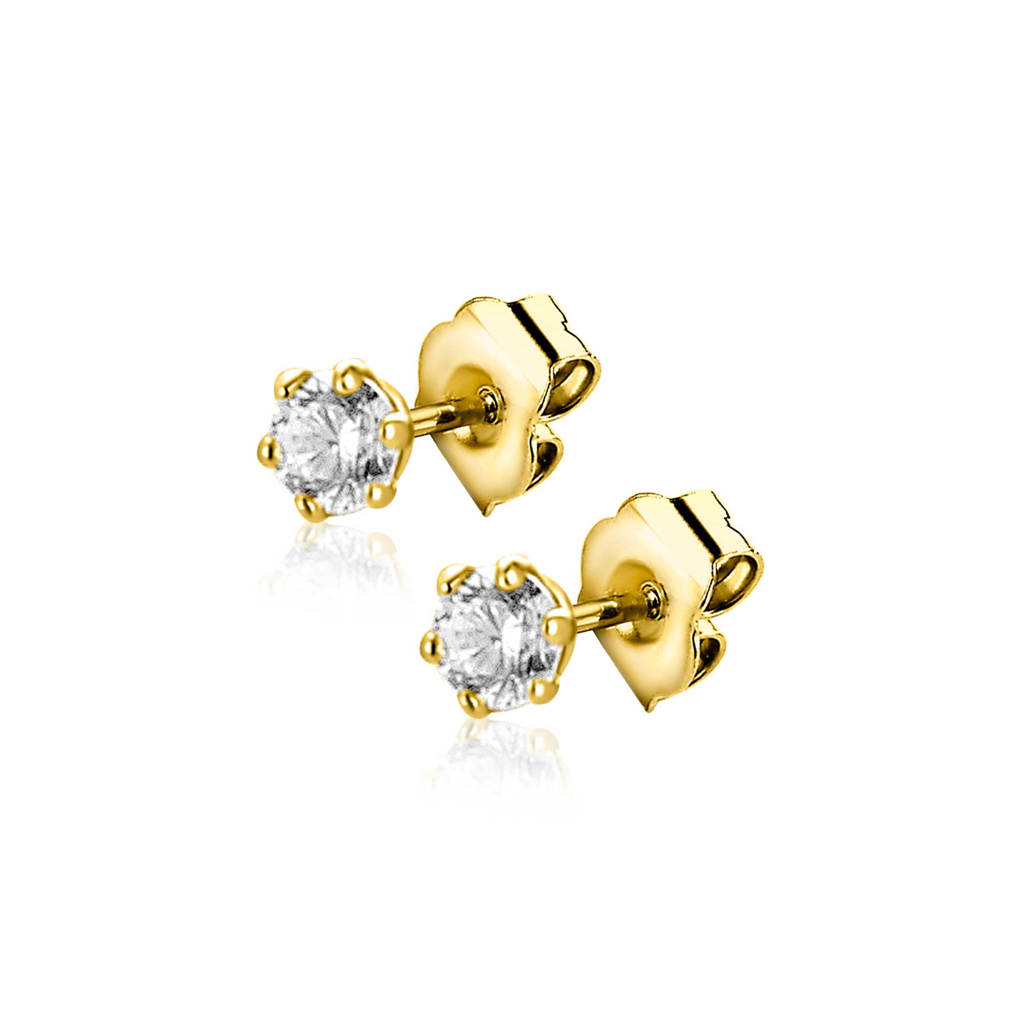 ZINZI 14K Gouden Oorbellen ZGO562 wit