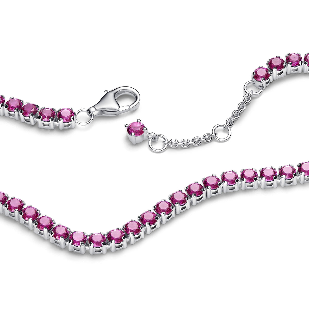 Pandora Sprankelende Roze Tennisarmband zilver 591469C04