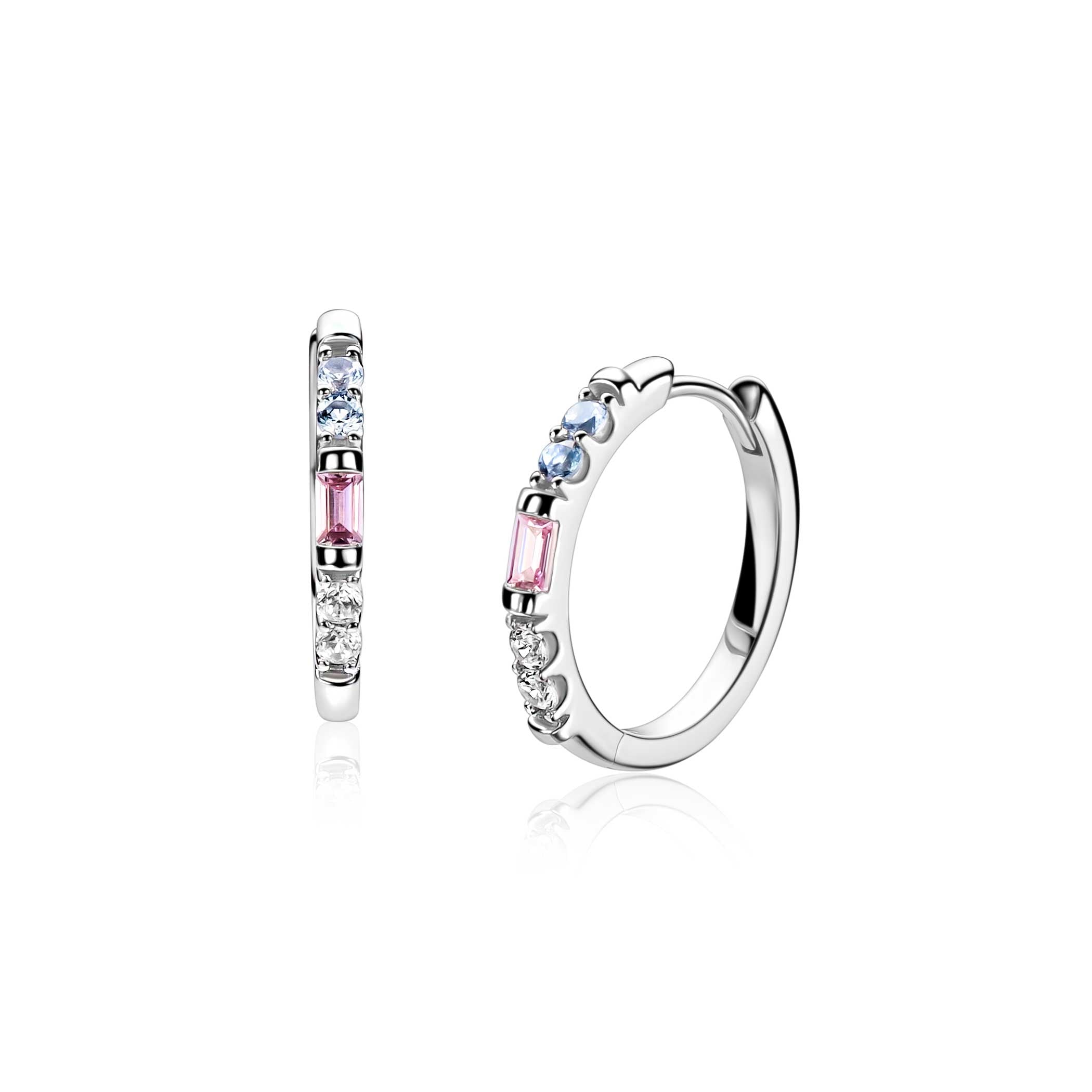 ZINZI Zilveren Oorbellen 19mm roze - ZIO2868