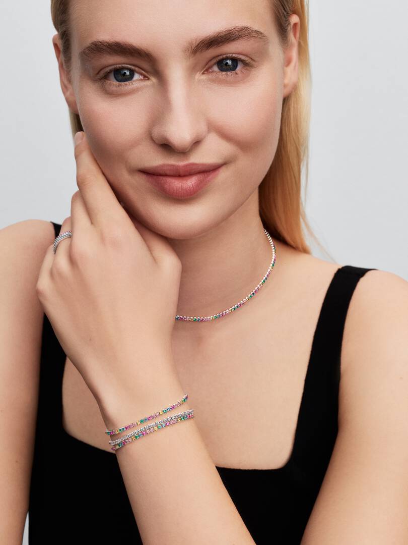 Pandora Regenboog Tennisarmband zilver 593927C03