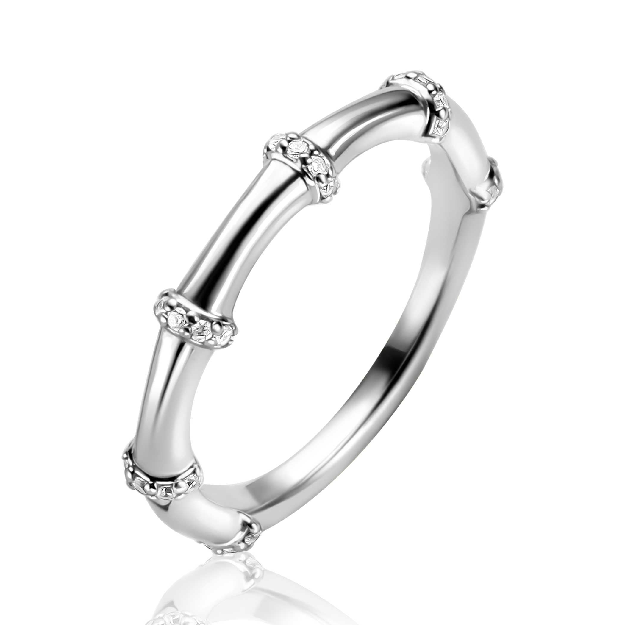 ZINZI Zilveren Ring met Witte Zirkonia - ZIR2687