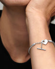 Pandora Moments Heart T-Bar Snake Chain Bracelet 599285C00