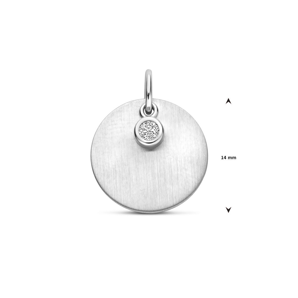 Fantasy Collection Graveerhanger poli/mat zirkonia 14 mm zilver