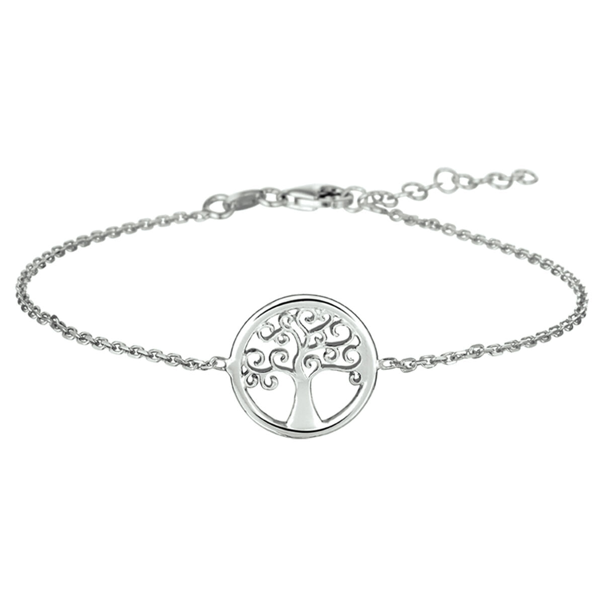 Armband levensboom 17 + 3 cm zilver gerhodineerd