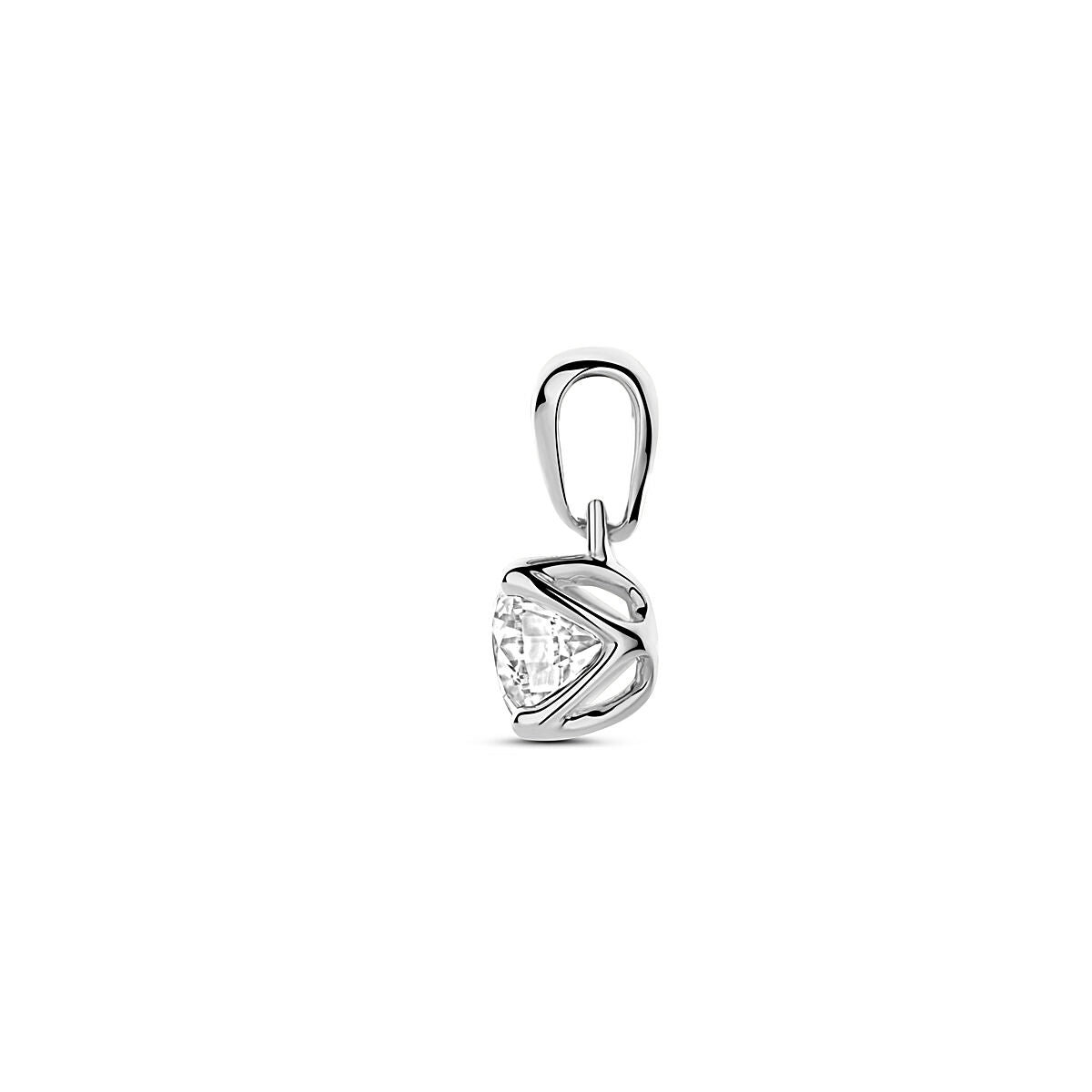 14K witgouden hanger lab grown diamant 0.50ct h si 10 mm - 4106438 - PansiteNederland.nl