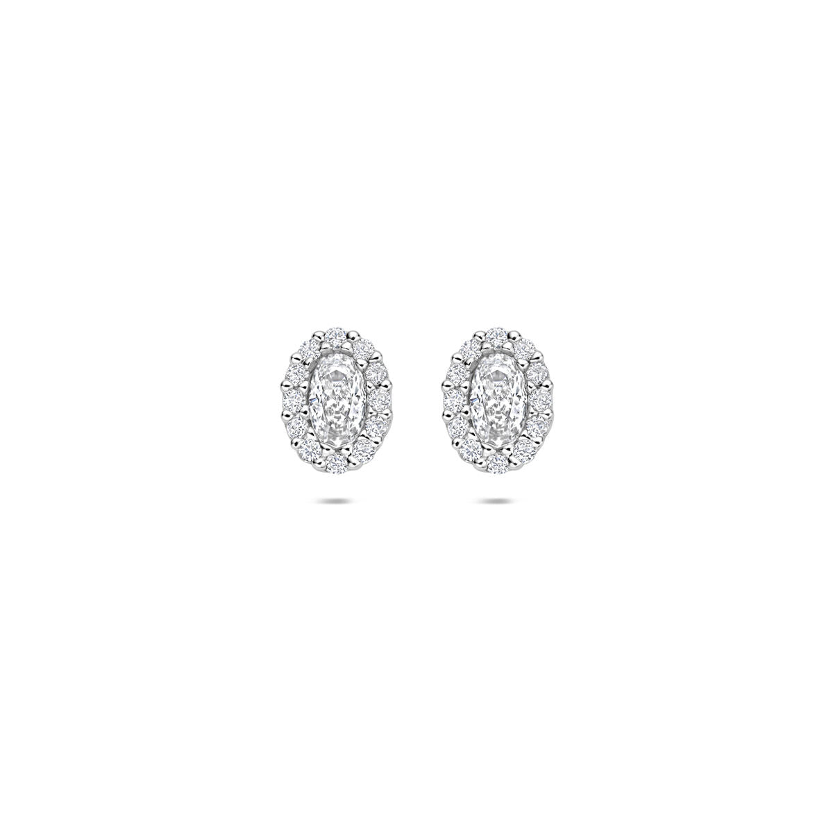 Fantasy Collection Oorbellen zirkonia 8 mm zilver