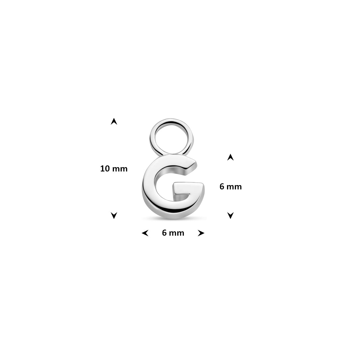 Oorringhanger letter G 6 mm zilver #Letter_G