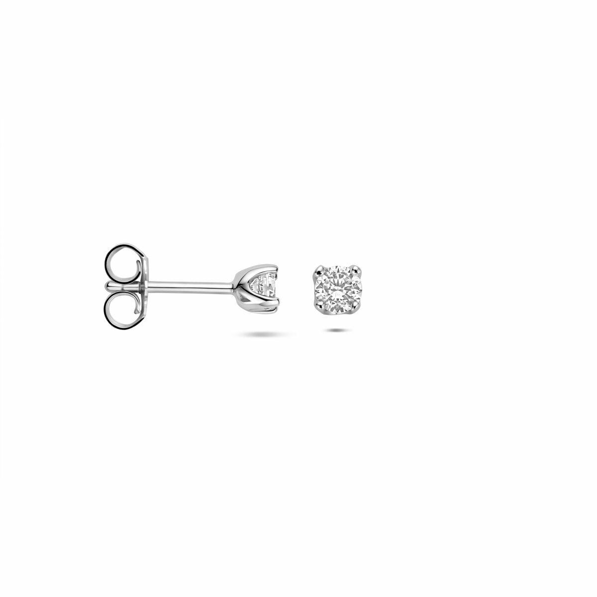 Zilveren gerhodineerde oorknoppen zirkonia 3,5 mm - 1341545