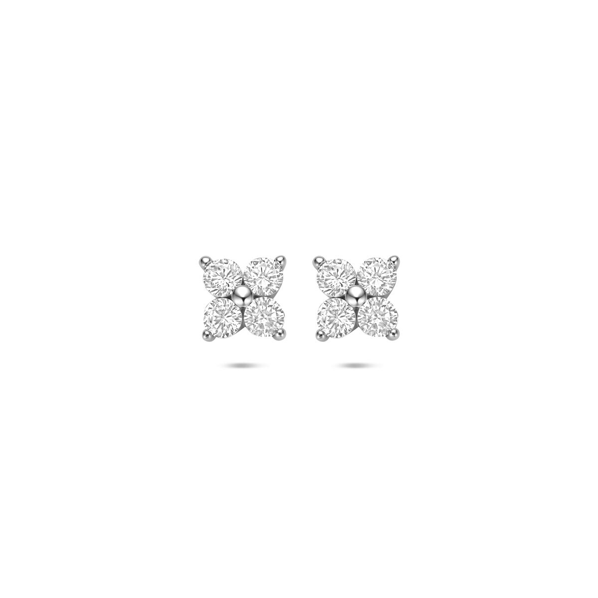 Zilveren gerhodineerde oorknoppen zirkonia 6,5 mm - 1341212