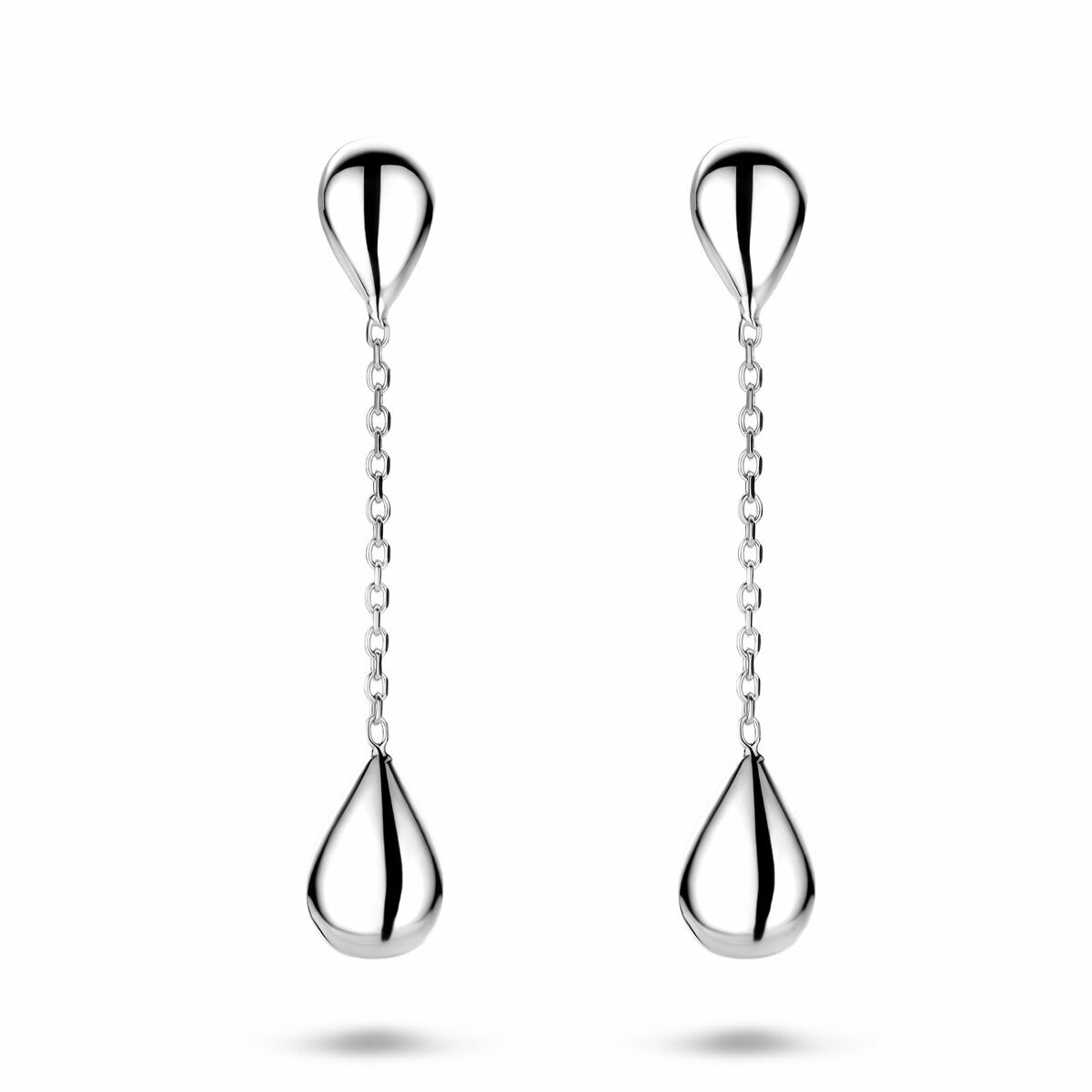 Zilveren gerhodineerde oorhangers druppel 36 mm - 1341656 - PansiteNederland.nl