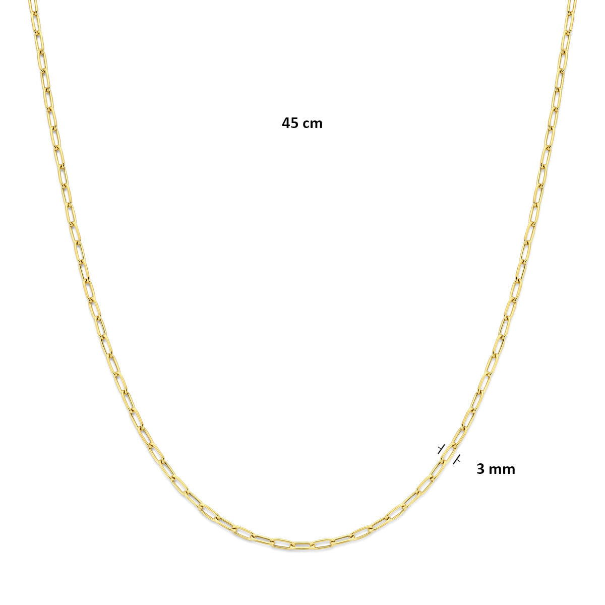 Fantasy Collection Collier 3 mm 45cm 14K geelgoud