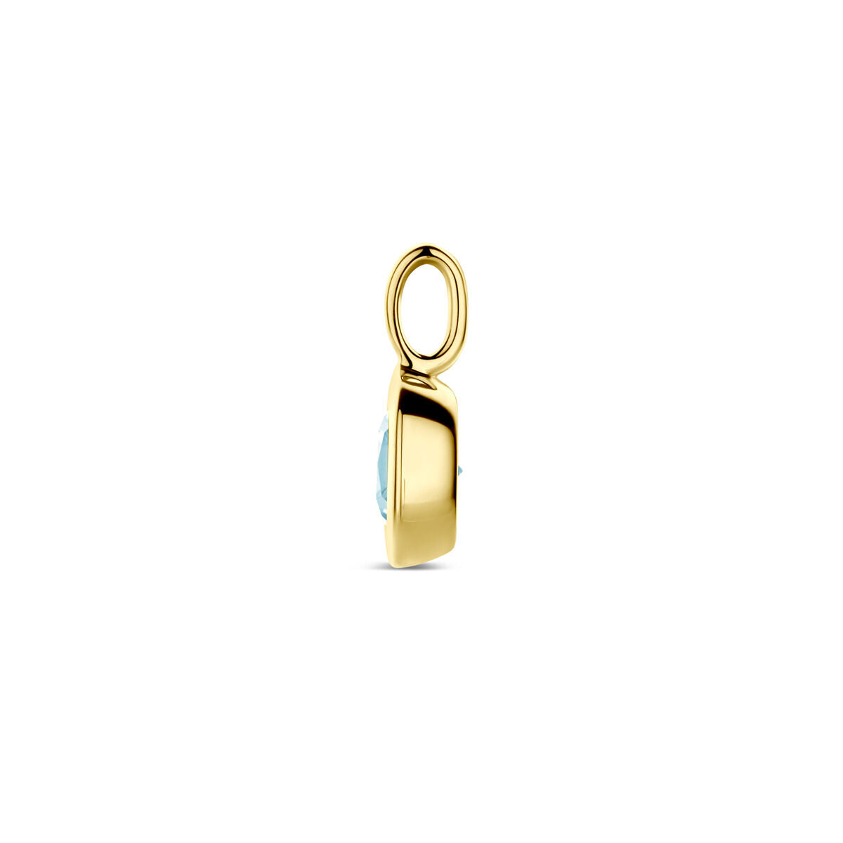 14K geelgouden hanger sky blue topaas 14 mm - 4033668 - PansiteNederland.nl