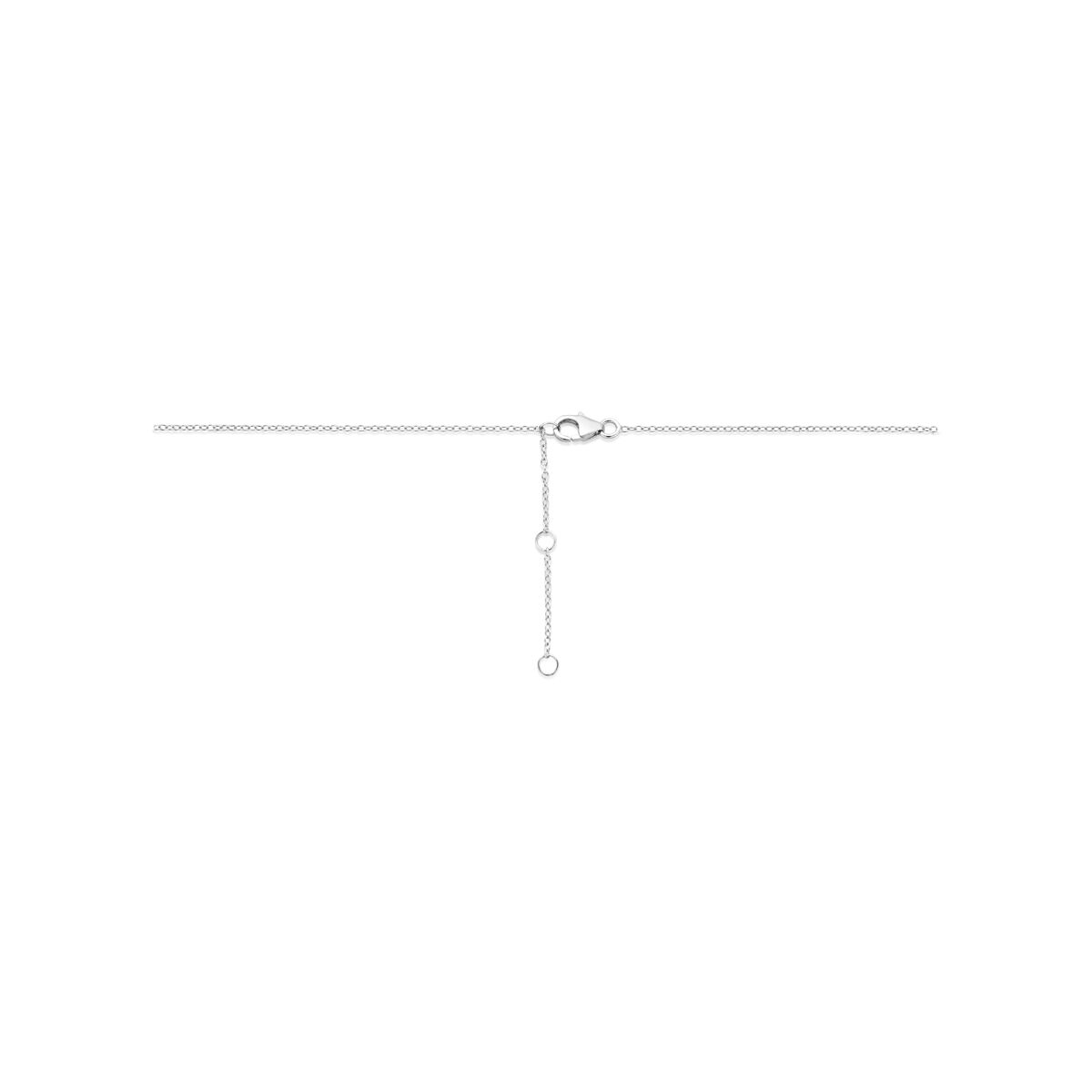Collier hartjes 41 - 43 - 45 cm zilver gerhodineerd