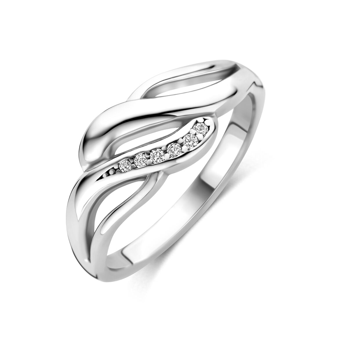 Ring zirkonia zilver gerhodineerd