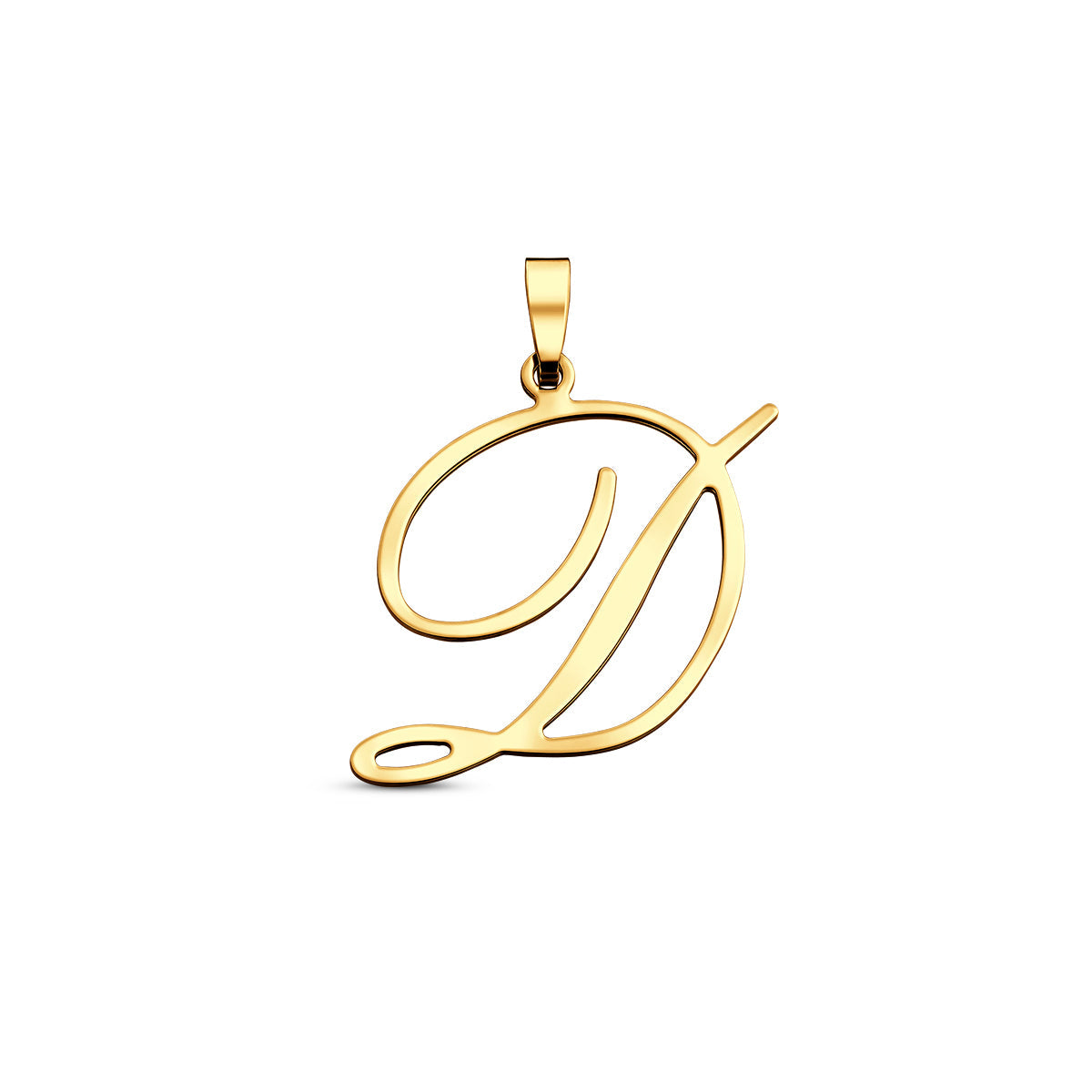 Hanger sierletter D 26,5 mm 14K geelgoud #Letter_D