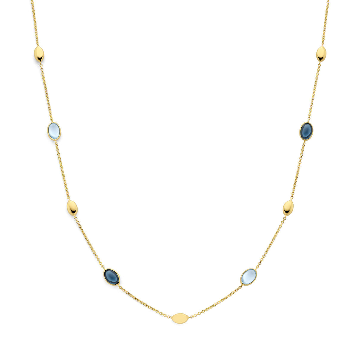 Fantasy Collection Collier sky blue topaas en london blue topaas 45 cm 14K geelgoud