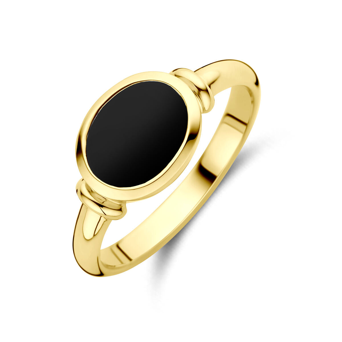 14K Geelgouden Ring Onyx Massief 4032133 - PansiteNederland.nl
