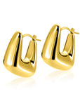 ZINZI gold plated zilveren oorringen met brede buis, vierkante look en handige bovensluiting 24mm ZIO2747G - PansiteNederland.nl