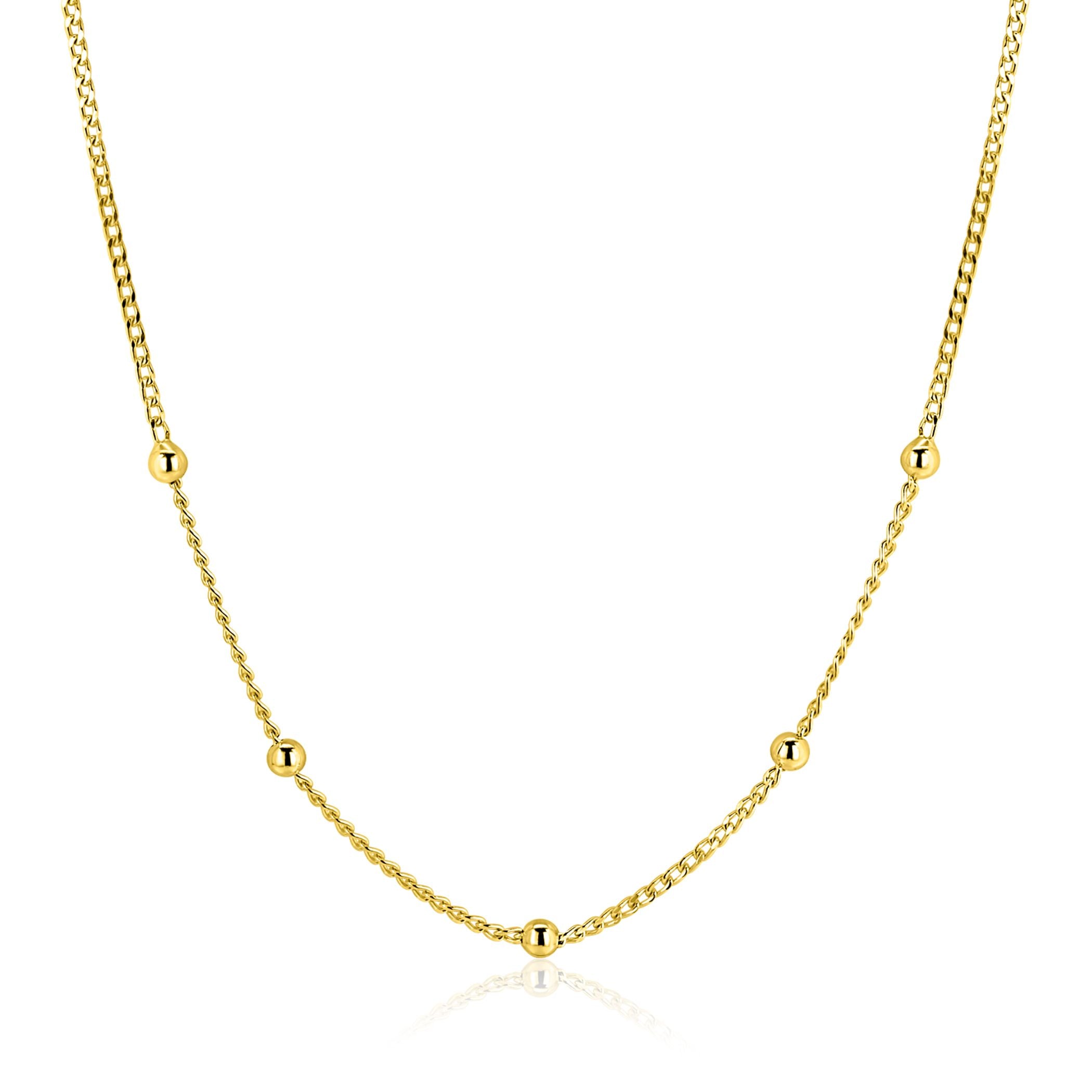 ZINZI Verguld Zilveren Ketting 42-45 cm - ZIC2714G