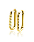 Zinzi 24mm gold plated zilveren oorringen in ovale vorm met gedraaide buis en luxe klapsluiting ZIO2692G - PansiteNederland.nl