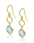ZINZI gold plated zilveren oorhangers turquoise peer en open rondje 36mm ZIO2716G - PansiteNederland.nl