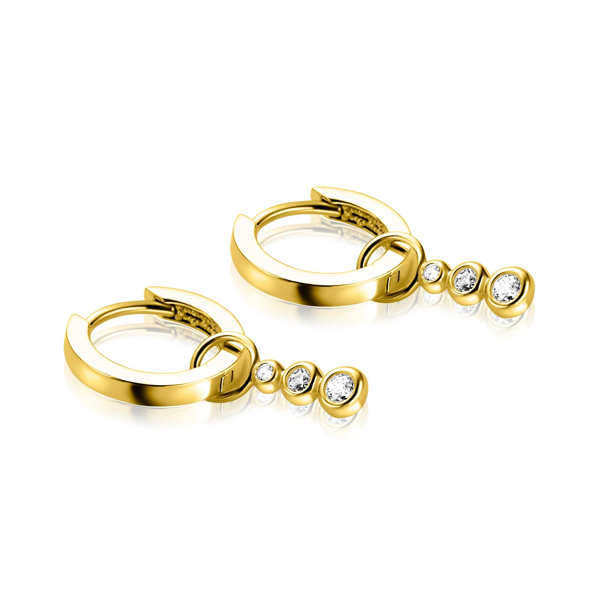 ZINZI 14K Gouden Oorbedels ZGCH556 wit