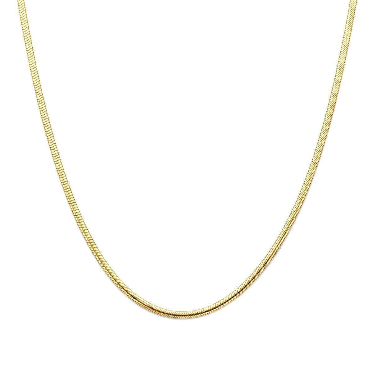 Fantasy Collection Collier slang plat (bol) massief 3,3 mm 45 cm Silgold (geel met zilverkern)