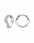 Zilveren gerhodineerde klapoorringen zirkonia 15 mm - 1340876