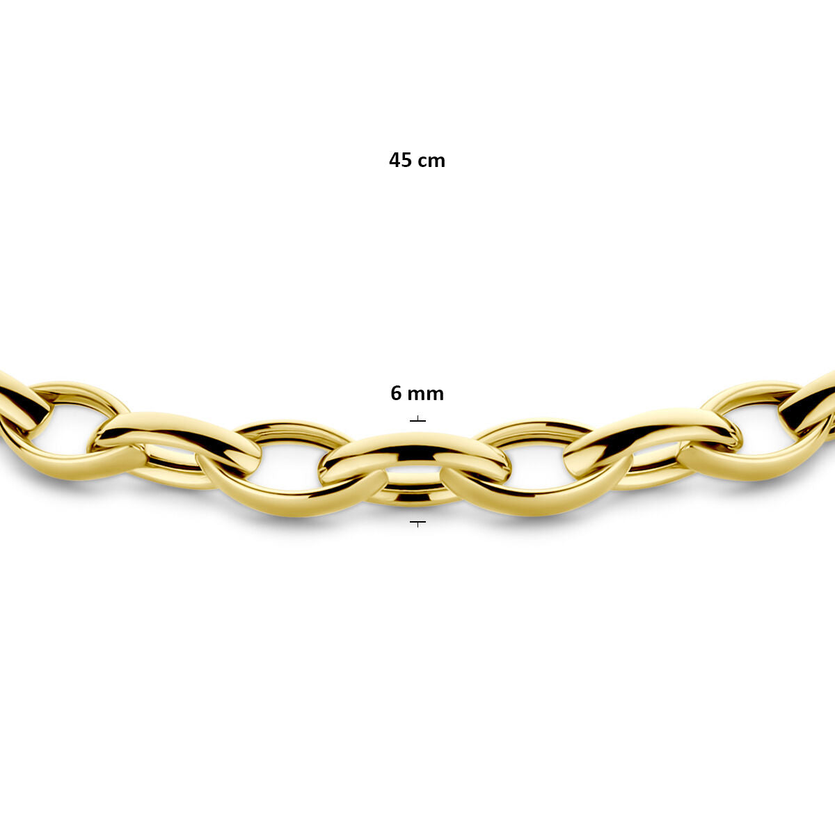 Fantasy Collection Collier 6 mm 45 cm 14K geelgoud