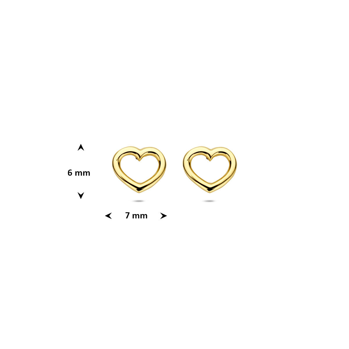 Oorknoppen hart 14K geelgoud 6 x 7 mm – 4018280