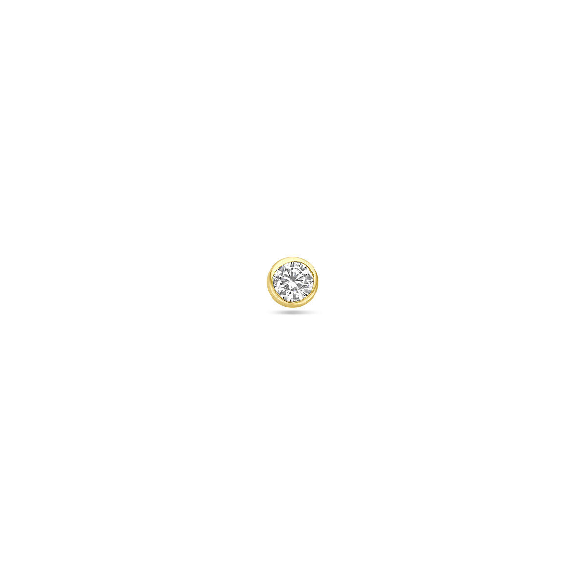 Flat back piercing zirkonia 9K geelgoud 3 mm