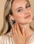 ZINZI zilveren multi-look ring (9mm breed) met 3 rijen, bezet met blauwe kleurstenen en witte zirkonia's ZIR2646B - PansiteNederland.nl