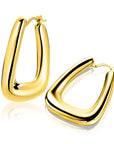 ZINZI gold plated zilveren oorringen met brede buis en rechthoekig model, handige bovensluiting 33mm ZIO2748G - PansiteNederland.nl