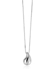 ZINZI Zilveren Venetiaanse Ketting met Druppel Hanger & Witte Zirkonia 45-48cm ZIC2707