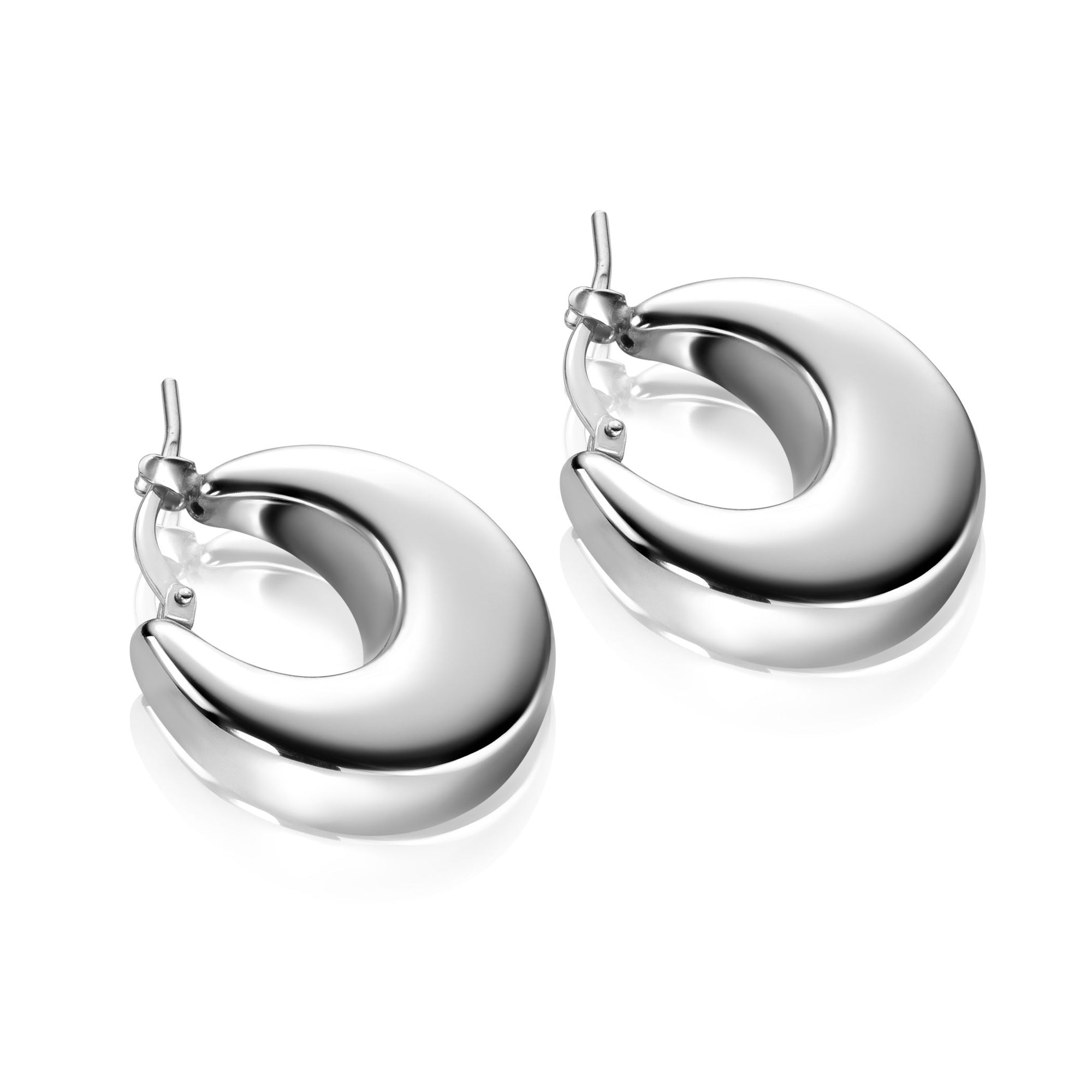 ZINZI zilveren oorringen met brede buis (7mm) en rond aflopend, handige bovensluiting 22mm ZIO2751 - PansiteNederland.nl