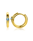 Zinzi DECEMBER oorringen 13mm gold plated met geboortesteen blauw topaas zirkonia ZICR-DEC - PansiteNederland.nl