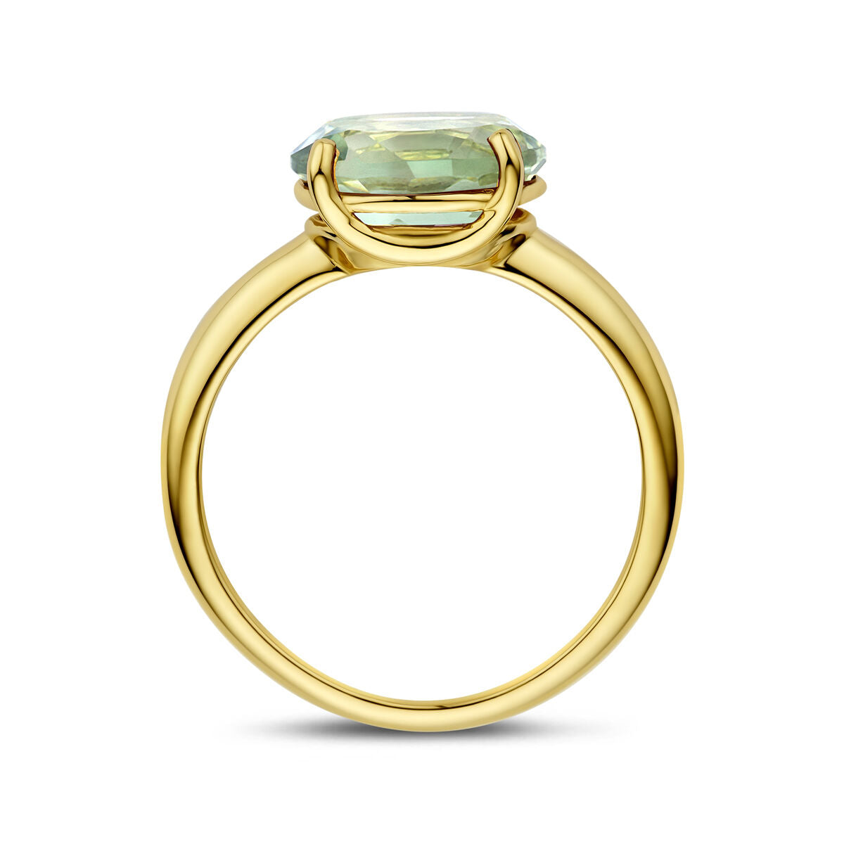 Ring groen amethist 14K geelgoud