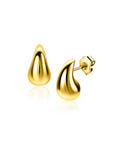 ZINZI gold plated zilveren oorstekers in organische druppelvorm 11mm ZIO2636G - PansiteNederland.nl