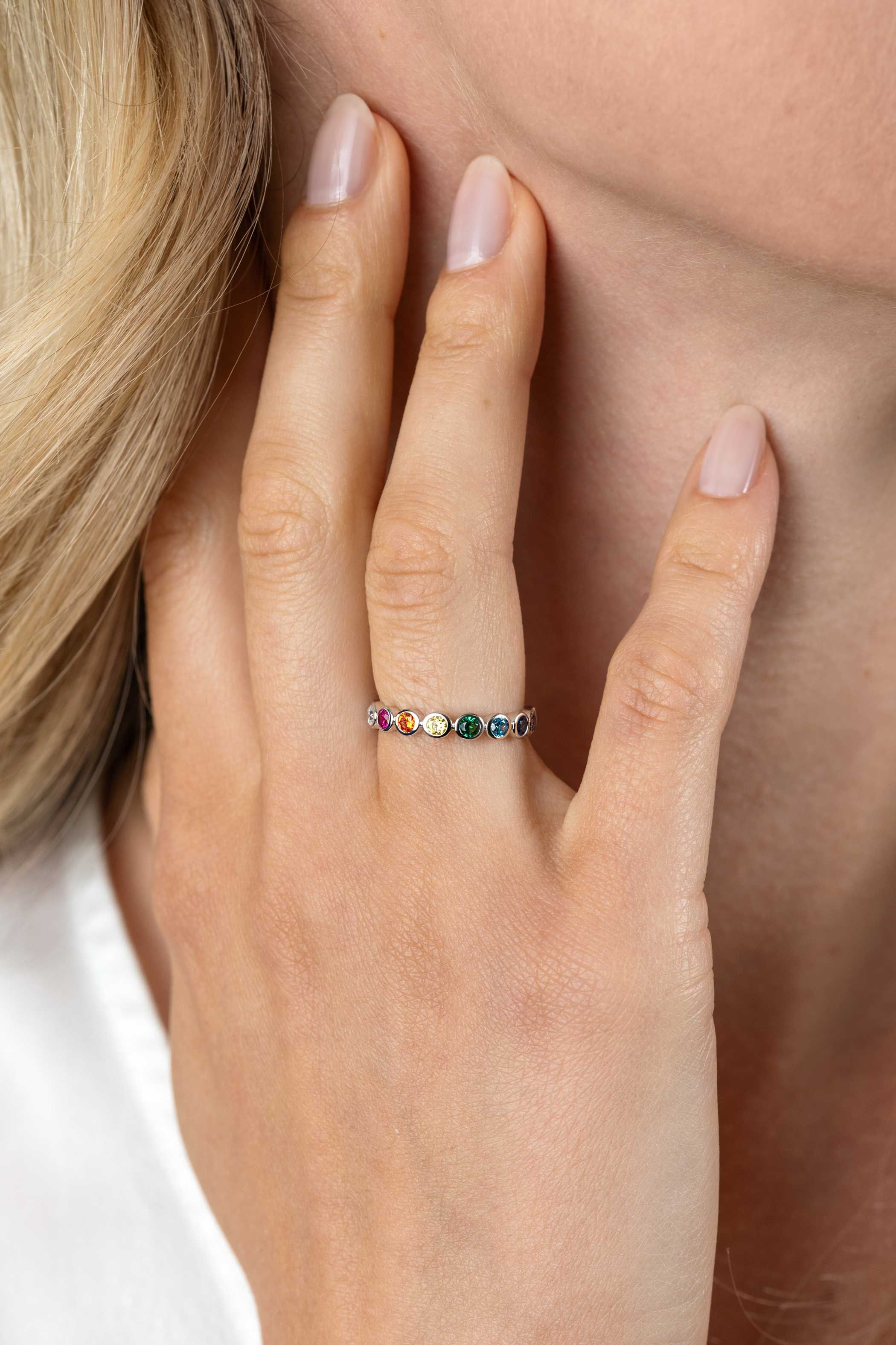 ZINZI Zilveren Ring met Zirkonia multicolor - ZIR2599