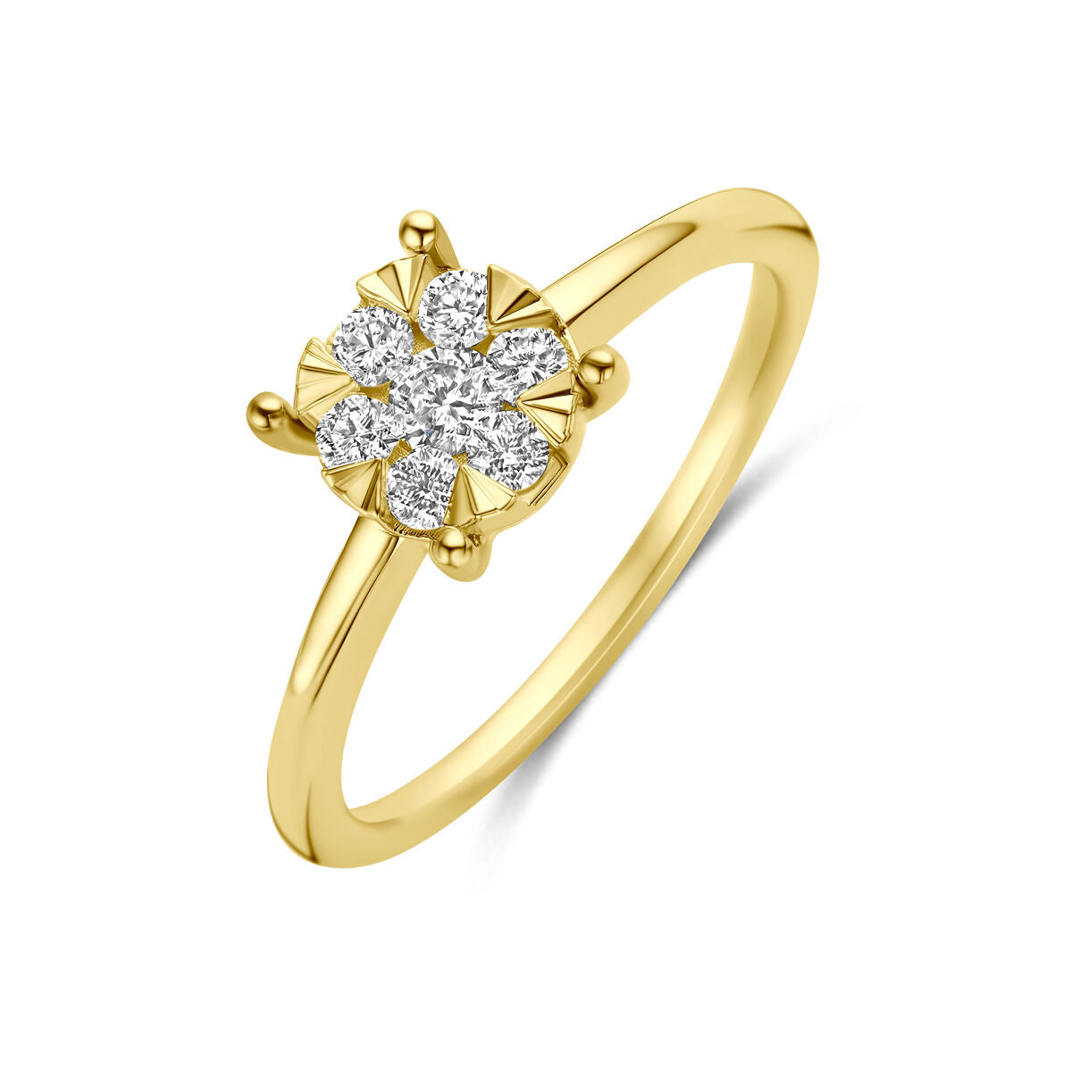 Ring lab grown diamant 0.29ct f vs 14K geelgoud