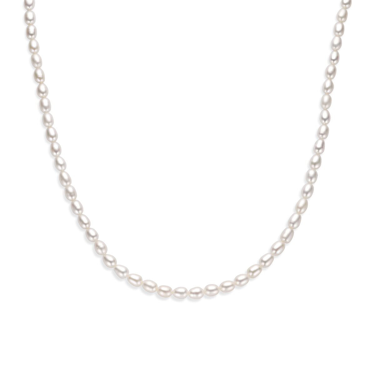 Collier parels 41 + 4 cm zilver gerhodineerd