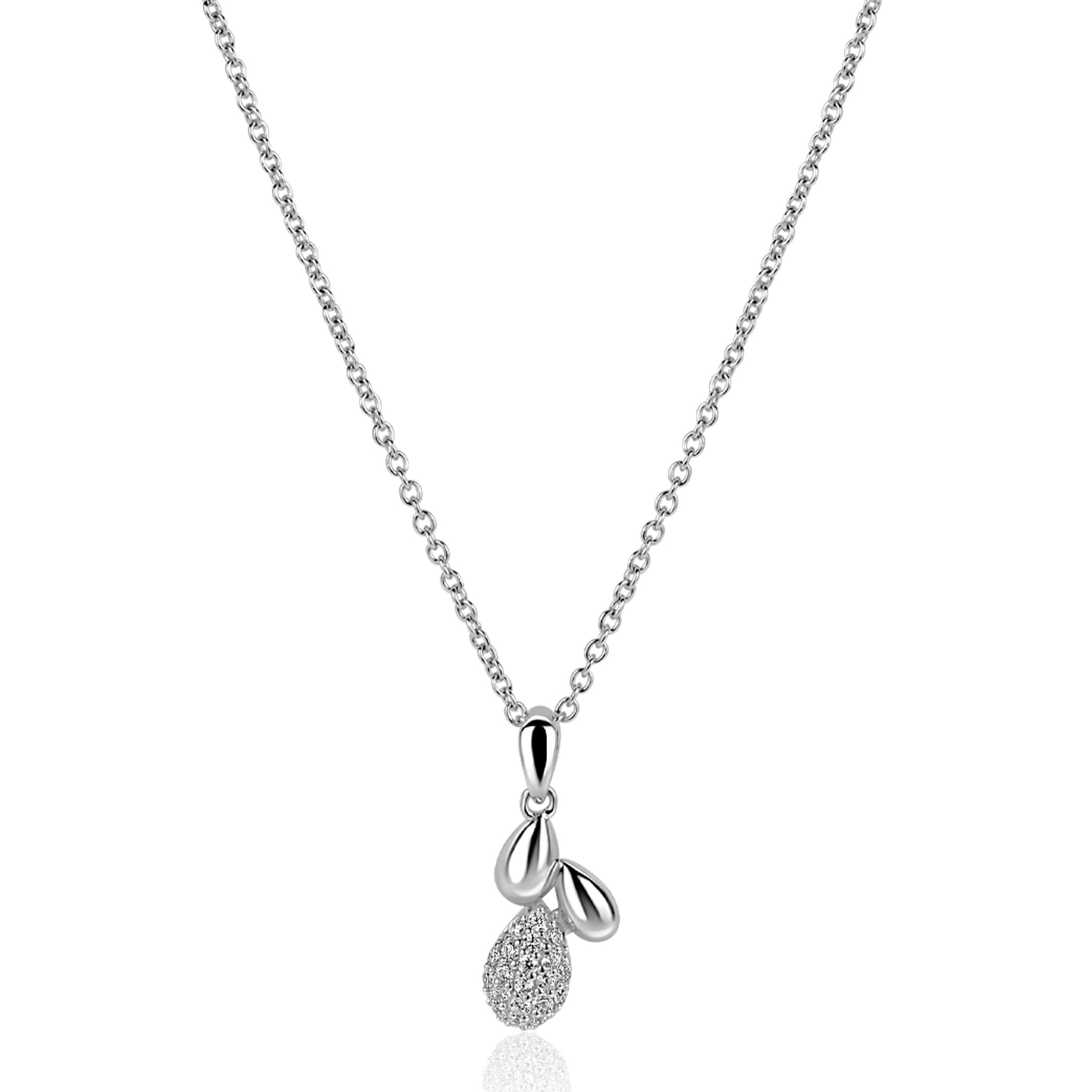 ZINZI Zilveren Ketting met Witte Zirkonia - ZIC2746