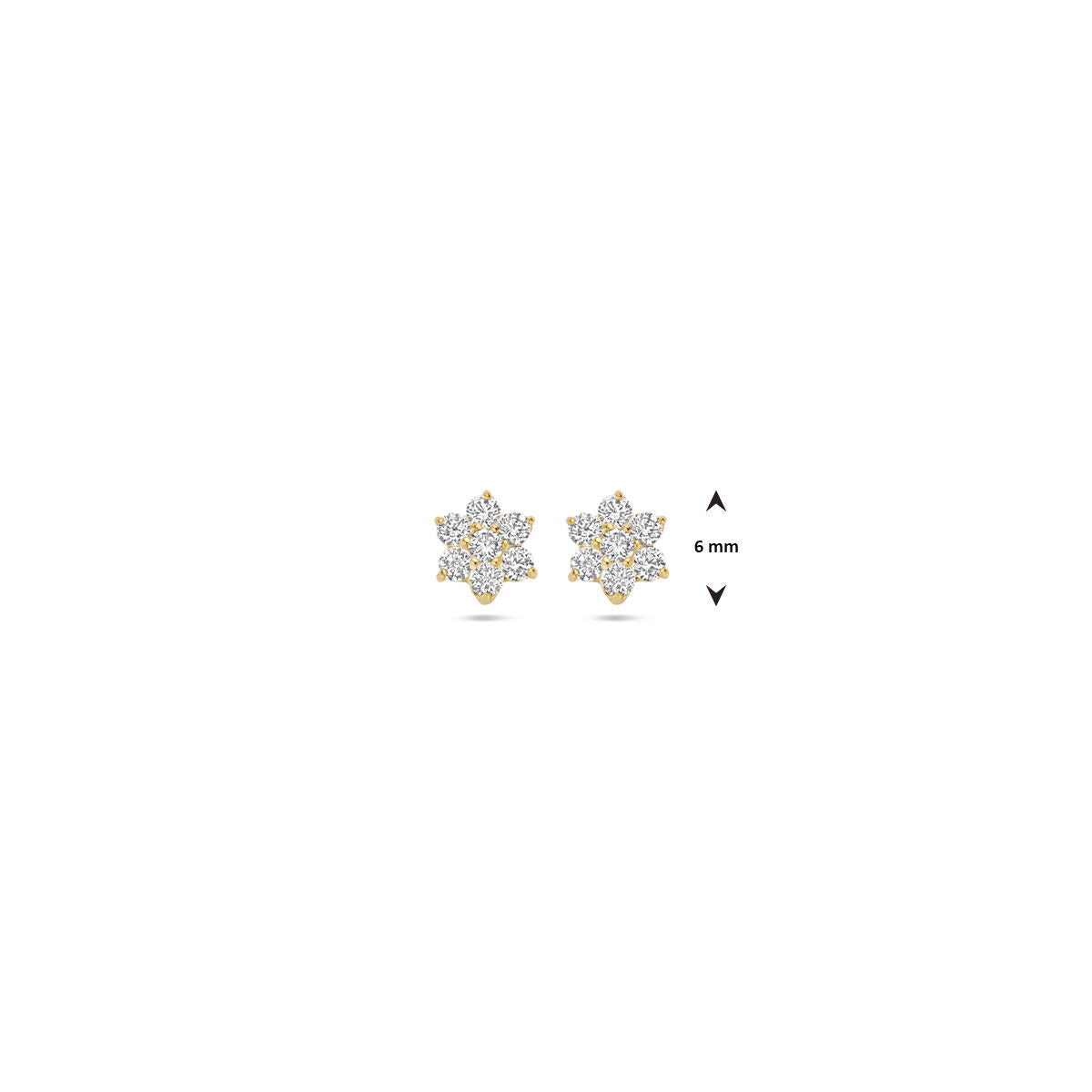 9K Geelgouden 9k oorknoppen zirkonia 6 mm - 8000265
