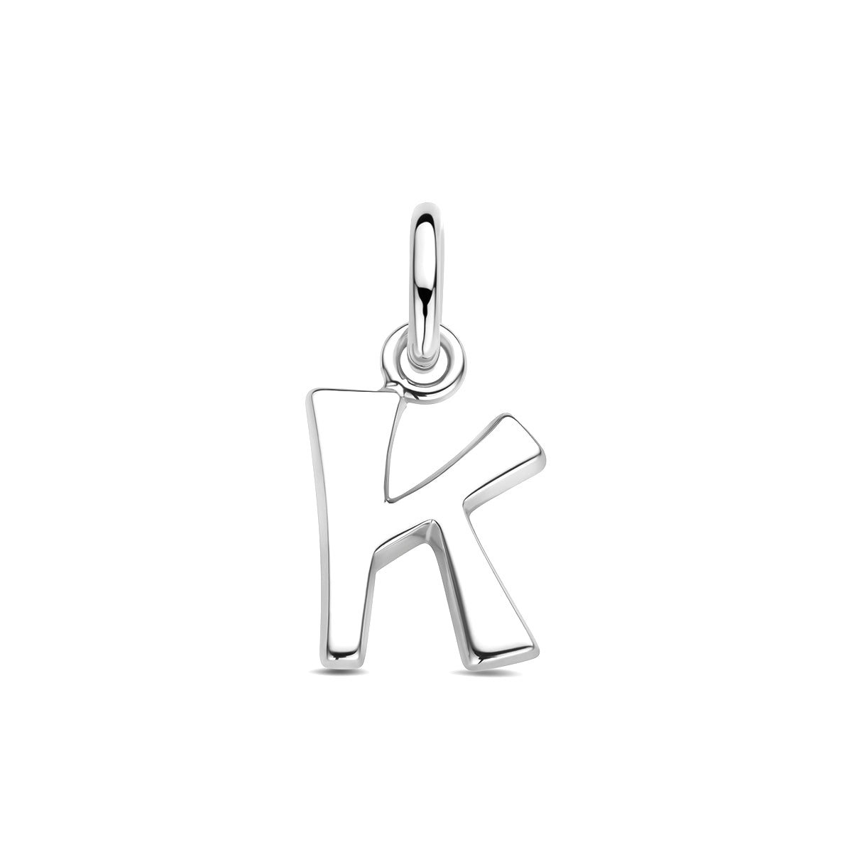 Hanger letter K 12 mm zilver gerhodineerd #Letter_K
