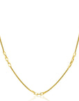 ZINZI Gold Plated Zilveren Popcorn Schakelketting met Paperclip Accenten 45-48cm ZIC2709G