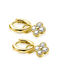 ZINZI gold plated zilveren oorbedels klavertje 8mm ZICH2735Y (zonder oorringen) - PansiteNederland.nl